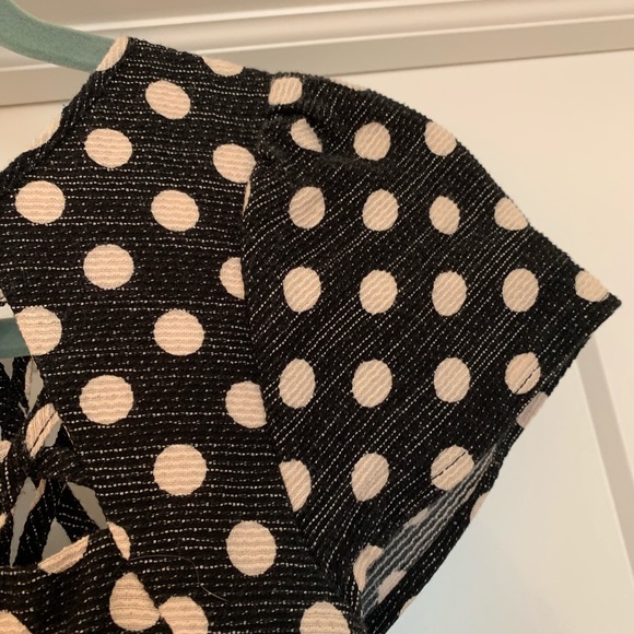 Anthropologie Black White Polka Dot FitFlare Dress - Picture 3 of 6